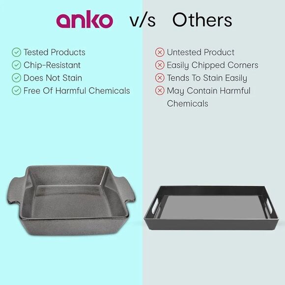 stoneware Square grey Marled glazed Baking Dish - Picture 5 of 7